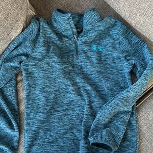 Youth large Under Armour Teal Heathered Pullover quarter zip